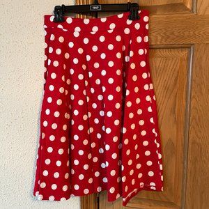 Rock Steady Red & White Polka Dot Skirt